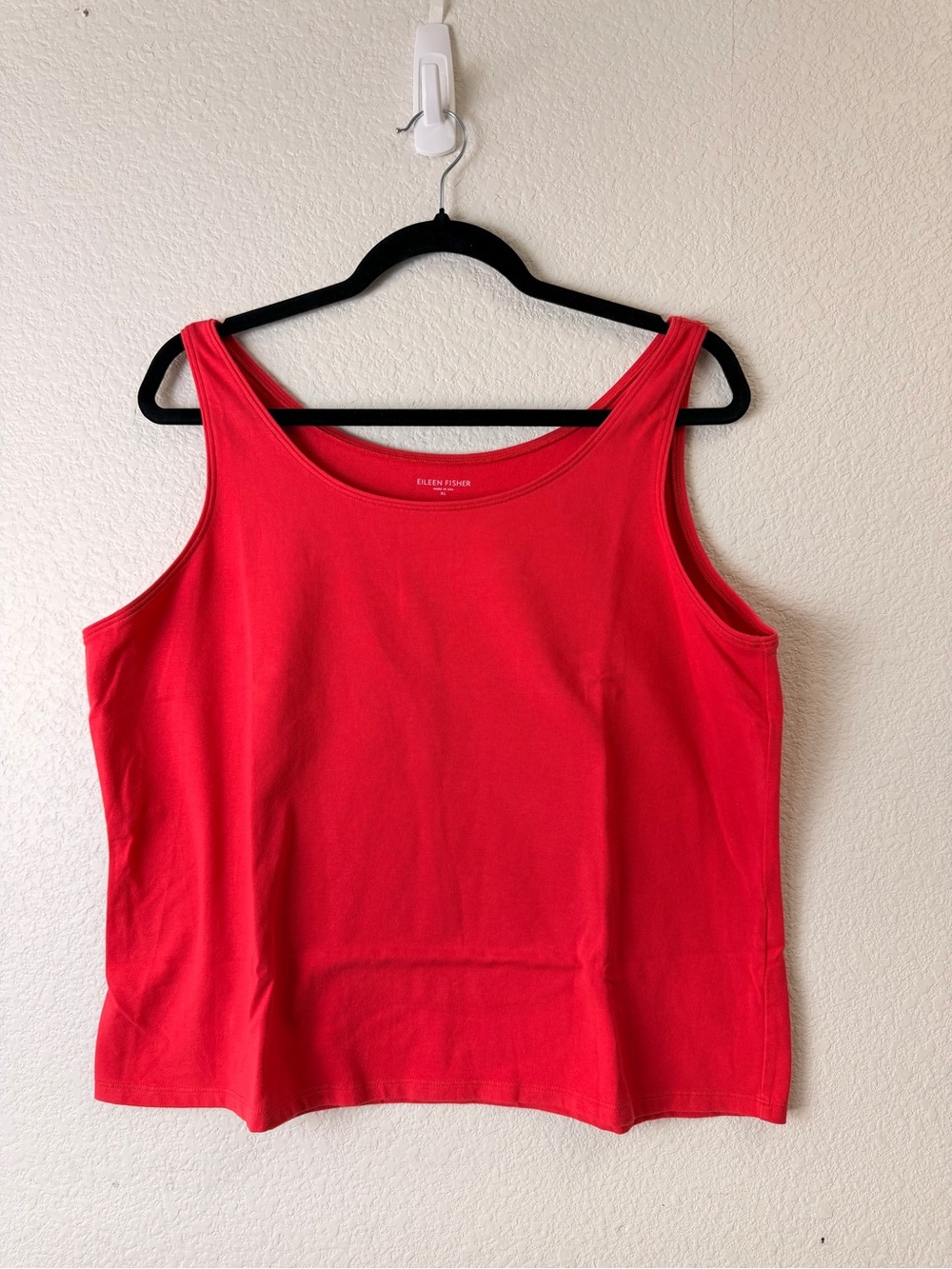 Eileen Fisher White Scoop Neck Tank‎ Sz XL Organic Cotton Made in USA